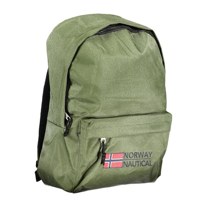Backpack by Norway 1963 for men in polyester green & signature showcases an architectural Polyester Backpack design, featuring a secure zipper, ample external-pockets, and architectural handle, backpack-strap & adjustable-strap for a sophisticated look.