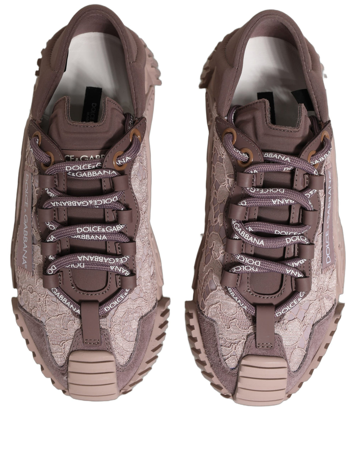 Dolce & Gabbana Women's Low Top PVC Polyurethane Goat Leather & Cotton Sneakers - Pink