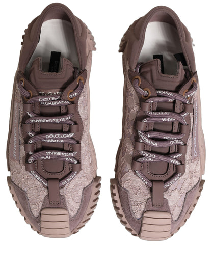 Dolce & Gabbana Women's Low Top PVC Polyurethane Goat Leather & Cotton Sneakers - Pink