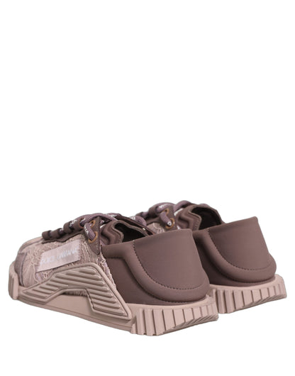Dolce & Gabbana Women's Low Top PVC Polyurethane Goat Leather & Cotton Sneakers - Pink
