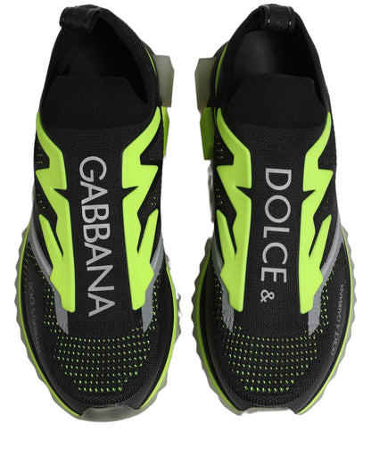 Dolce & Gabbana Black Green Sorrento Low Top Sneakers Shoes