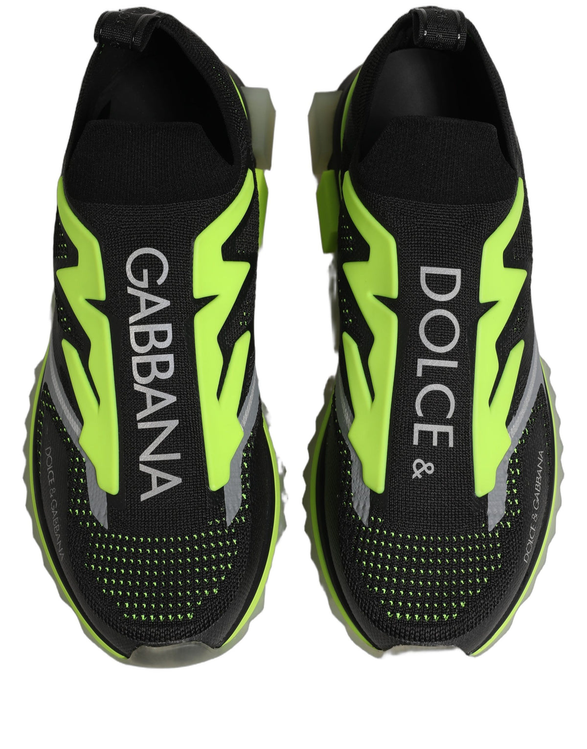 Dolce & Gabbana Men's Low Top Slip On Nylon Polyester Polyurethane Rubber & Viscose Sneakers - Black Green