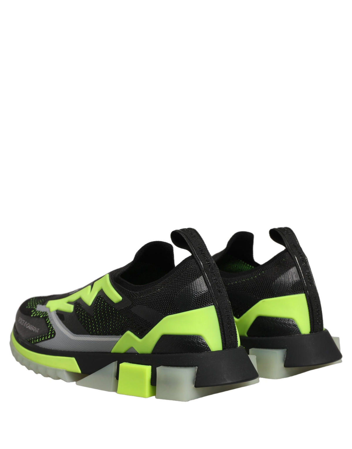 Dolce & Gabbana Men's Low Top Slip On Nylon Polyester Polyurethane Rubber & Viscose Sneakers - Black Green