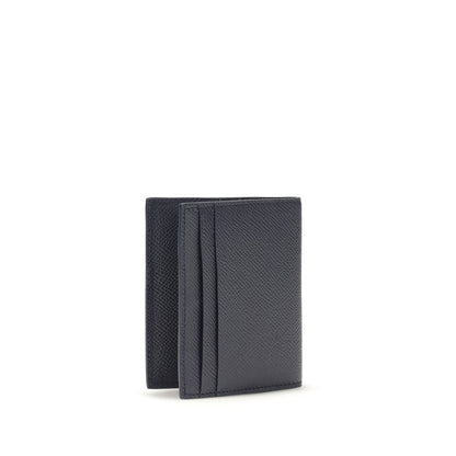 Cardholder Wallet by Ferragamo for men in bos taurus calfskin nappa leather & palladium blue, palladium & signature presents a refined silhouette, artfully capturing the essence of the Gancini Bos Taurus Calfskin Nappa Leather & Palladium Cardholder Wallet design with sophisticated card-organization compact-design for a refined look.