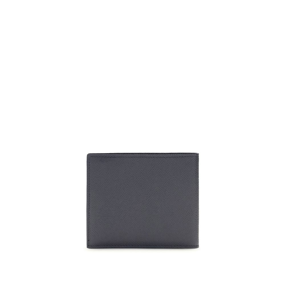 Cardholder Wallet by Ferragamo for men in bos taurus calfskin leather blue, signature & monogram presents a architectural silhouette from the Gancini Bos Taurus Calfskin Leather Cardholder Wallet collection, showcasing architectural card-organization bifold billfold for a architectural finish.