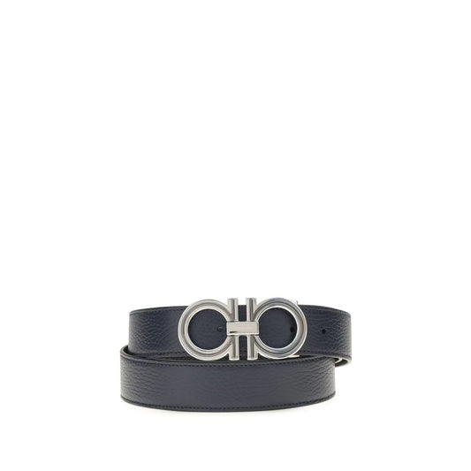 Belt by Ferragamo for men in bos taurus calf leather blue features a bohemian chic silhouette, showcasing the bohemian chic Gancini Bos Taurus Calf Leather Belt design with a sophisticated bohemian chic finish.