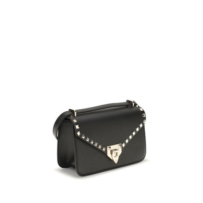 Mini Shoulder Bag by Valentino Garavani for women in bio-acetate cotton & bos taurus calfskin leather black & signature features a distinguished silhouette, showcasing a secure hook and distinguished with versatile shoulder-strap & adjustable-strap for a distinguished finish.