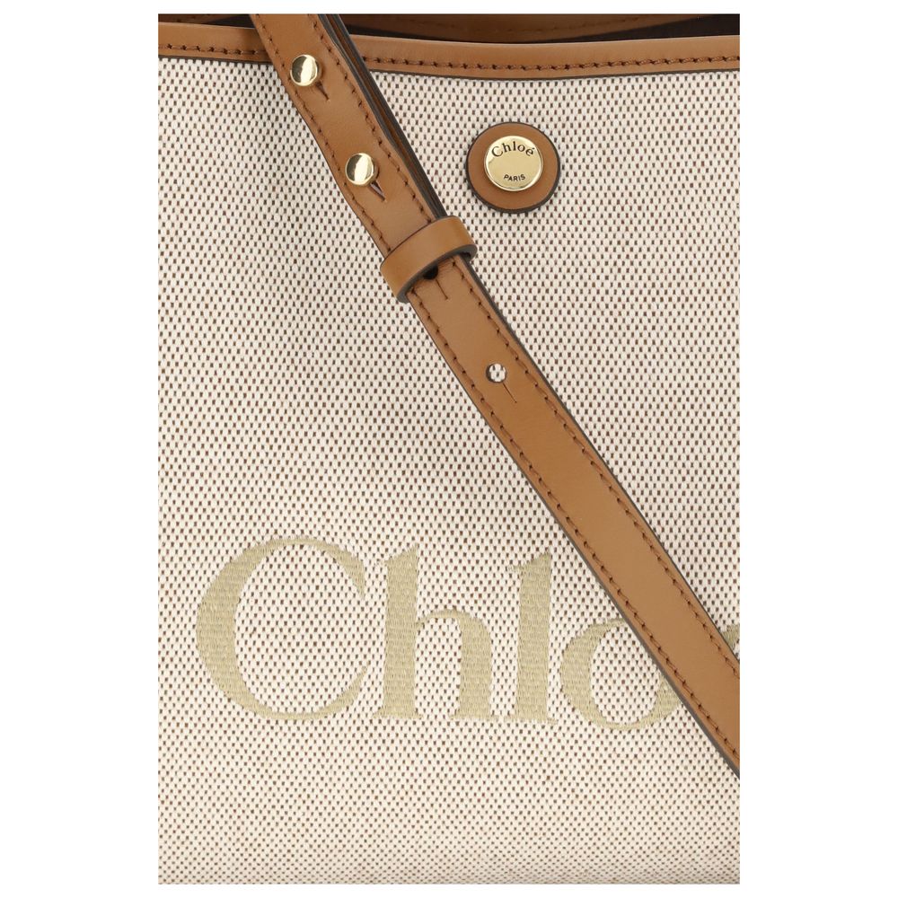 Shoulder Bag by Chloé for women in modal & cotton beige & jacquard features a distinguished silhouette, showcasing a secure magnetic & button and distinguished with versatile shoulder-strap, handle & adjustable-strap for a distinguished finish.