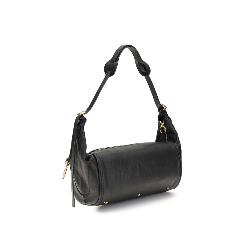 Small Shoulder Bag by Chloé for women in bos taurus calf leather black & signature presents a versatile silhouette, showcasing a secure zipper & buckle and versatile with versatile shoulder-strap for a sophisticated look.