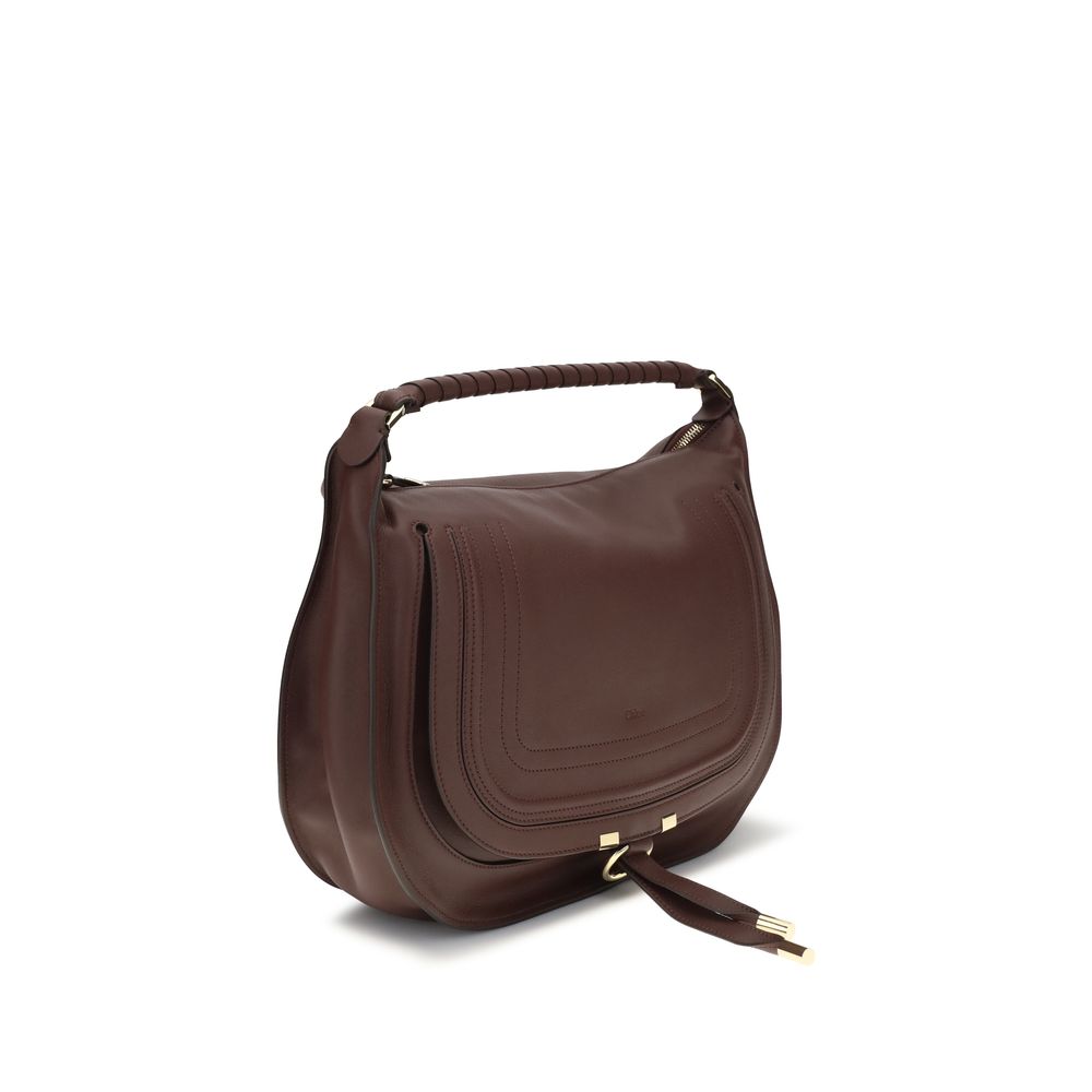 Large Shoulder Flap Bag by Chloé for women in bos taurus calfskin leather brown features an effortlessly chic silhouette with a secure flap & zipper, ample external-pockets, and versatile shoulder-strap for effortlessly chic everyday luxury.