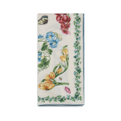 Scarf by Ferragamo for women in silk multicolor & print showcases a warm silhouette from the Ivy Silk Scarf collection, offering a warm drape that exudes sophisticated luxury.