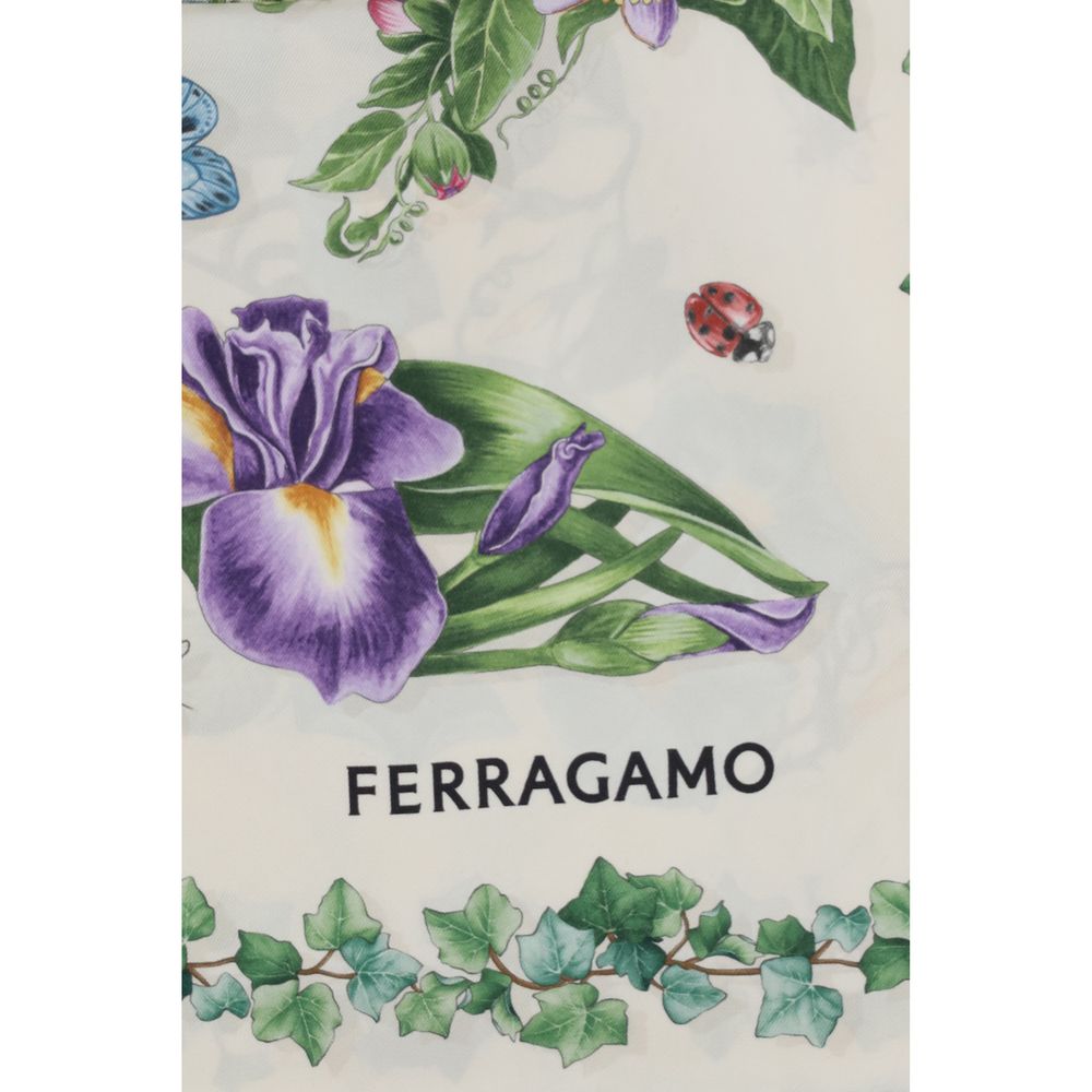 Scarf by Ferragamo for women in silk multicolor & print showcases a on trend silhouette, artfully capturing the on trend essence of the Ivy Silk Scarf design with a sophisticated finish.