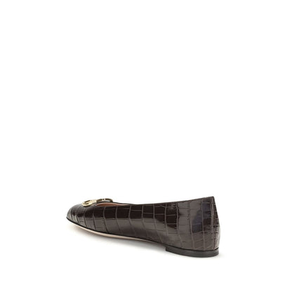 Ballet Flat Shoes by Valentino Garavani for women in bos taurus calfskin crocodile nappa leather brown & signature presents a impeccable silhouette as V Logo Women's Bos Taurus Calfskin Crocodile Nappa Leather Ballet Flat Shoes, artfully designed with a and a impeccable for a refined, upscale finish.
