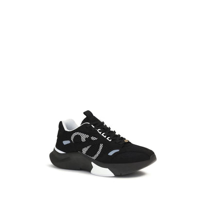 Athletic Sneakers by Valentino Garavani for men in suede leather black, gold, signature-print & print showcases an impeccable silhouette, defined by an impeccable low-top style design that perfectly captures the essence of the V Logo Men's Low Top Suede Leather Athletic Sneakers.