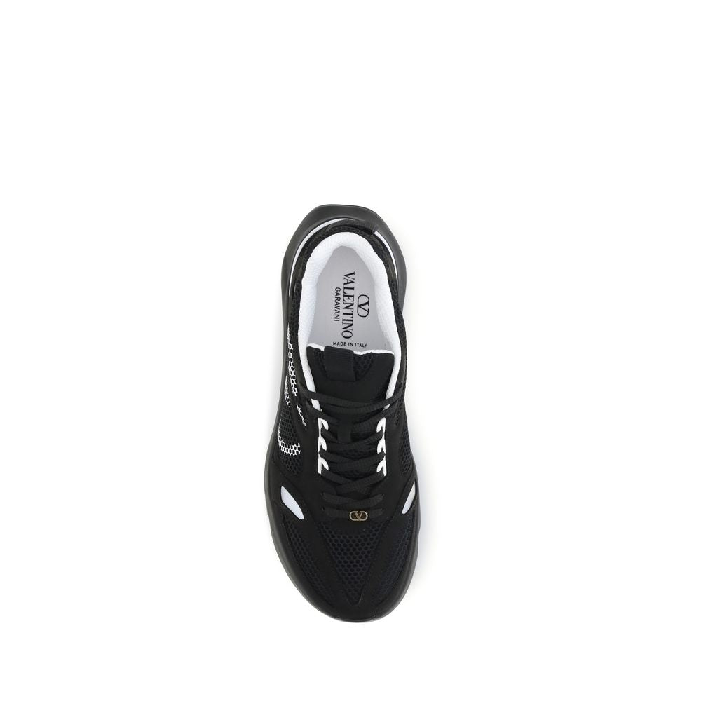 Athletic Sneakers by Valentino Garavani for men in suede leather black, gold, signature-print & print features an effortless chic silhouette, showcasing the signature low-top style of the V Logo Men's Low Top Suede Leather Athletic Sneakers collection with a truly effortless chic finish.