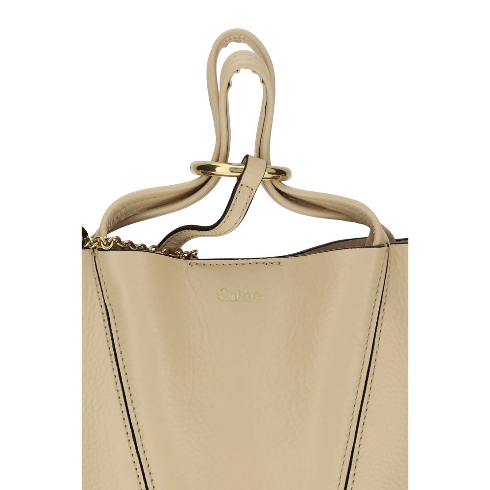 Shoulder Bag by Chloé for women in bos taurus grained leather beige, monogram & print presents a versatile silhouette, showcasing a secure magnetic & button and versatile single-compartment with versatile shoulder-strap, handle & adjustable-strap for a sophisticated look.