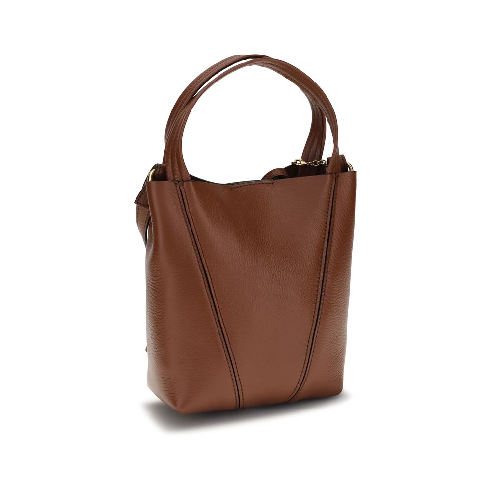 Shoulder Bag by Chloé for women in bos taurus grained leather brown & monogram presents a versatile silhouette, showcasing a secure magnetic & button and versatile single-compartment with versatile shoulder-strap, handle & adjustable-strap for a sophisticated look.