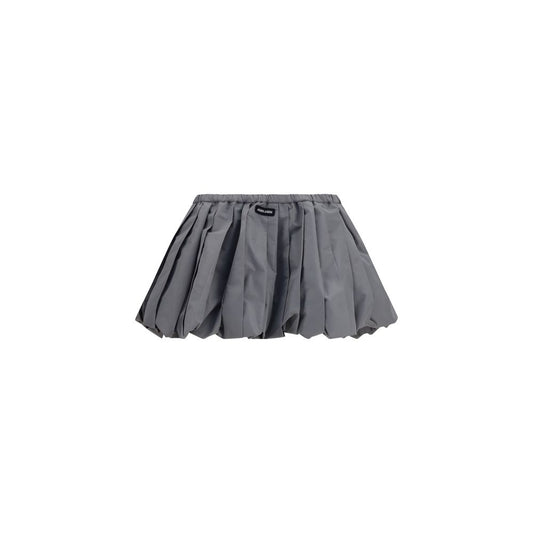 Skirt by Miu Miu for women in polyester gray features an tailored silhouette, artfully capturing the essence of Women's Polyester Mini Skirt in a sophisticated mini.