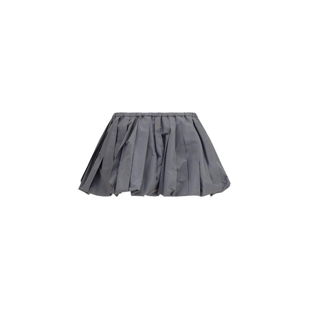 Skirt by Miu Miu for women in polyester gray features a captivating silhouette, showcasing the captivating Women's Polyester Mini Skirt design with a sophisticated mini for a captivating look.