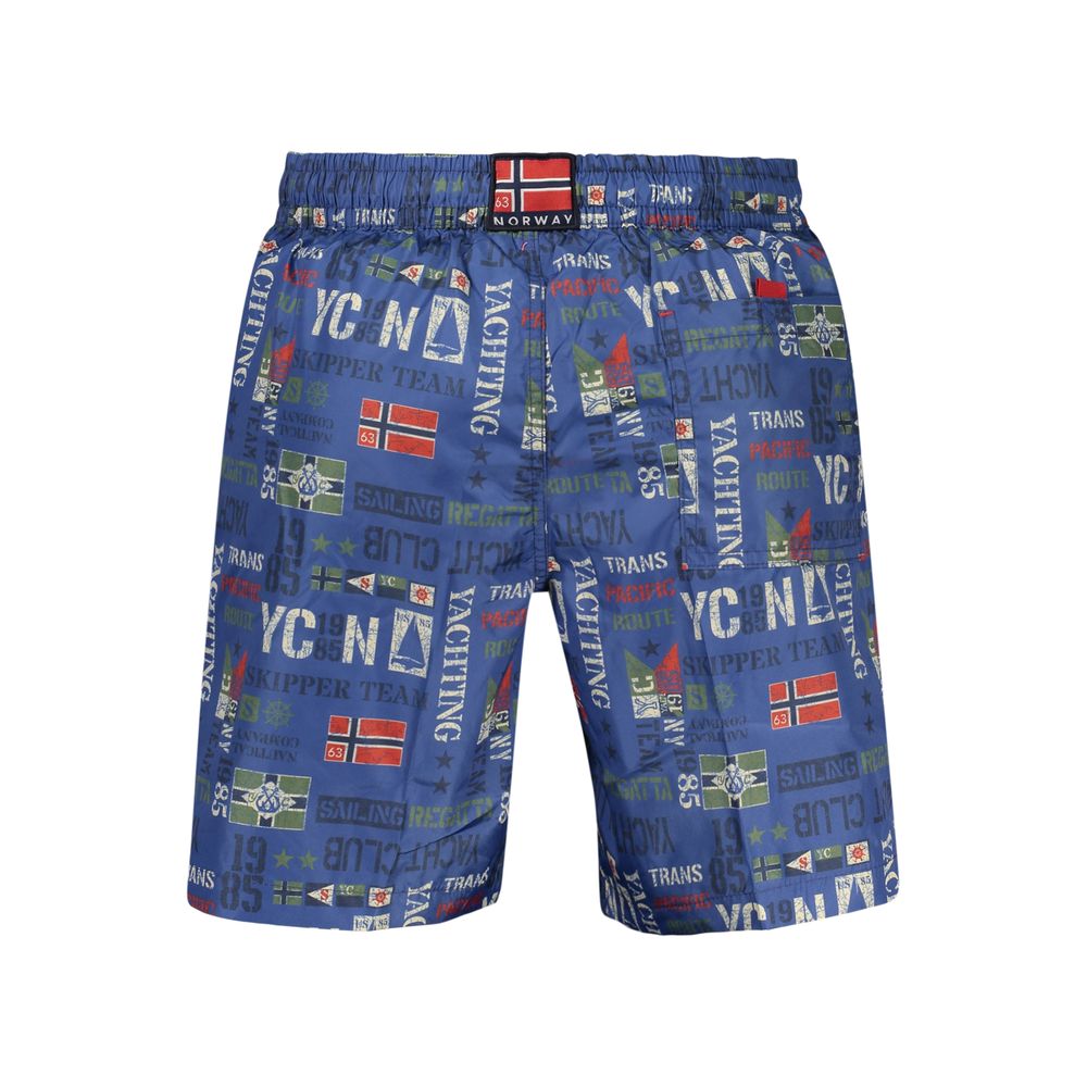 Swim Shorts by Norway 1963 for men in polyester blue, sand & print features an glamourous silhouette from the Waves Men's Polyester Swim Shorts collection, highlighting a refined fit and glamourous cut for a premium poolside look.