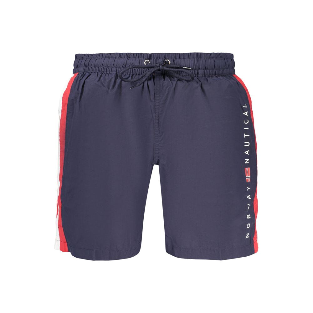 Swim Shorts by Norway 1963 for men in polyamide and blue, red, white, signature & print showcases a sinuous silhouette, expertly cut for a sinuous fit as part of the Men's Polyamide Swim Shorts collection.