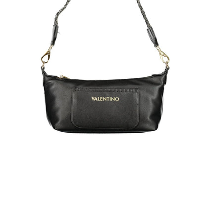 Handbag by Mario Valentino for women in polyurethane black & signature features a refined silhouette, showcasing a secure zipper, organized external-pockets & internal-pockets, and versatile adjustable-strap & handle for a refined finish.