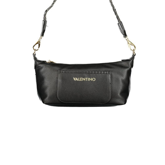 Handbag by Mario Valentino for women in polyurethane black & signature features a refined silhouette, showcasing a secure zipper, organized external-pockets & internal-pockets, and versatile adjustable-strap & handle for a refined finish.