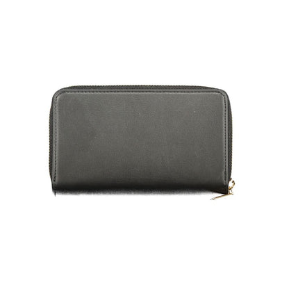 Cardholder Wallet by Mario Valentino for women in polyurethane black presents a refined silhouette, artfully capturing the essence of the Polyurethane Cardholder Wallet design with sophisticated card-organization coin-purse for a refined look.