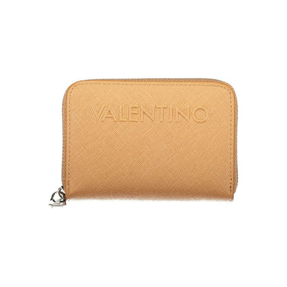 Cardholder Wallet by Mario Valentino for women in polyurethane brown showcases a refined silhouette, artfully capturing the essence of the refined Polyurethane Cardholder Wallet design with functional card-organization coin-purse.