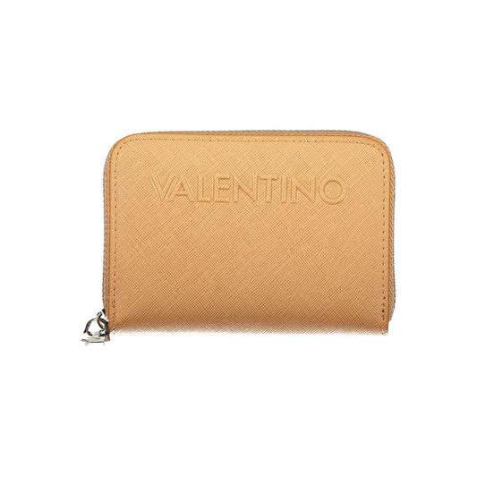 Cardholder Wallet by Mario Valentino for women in polyurethane brown showcases a refined silhouette, artfully capturing the essence of the refined Polyurethane Cardholder Wallet design with functional card-organization coin-purse.