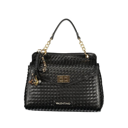 Crossbody Handbag by Mario Valentino for women in polyurethane cotton black & signature features a signature silhouette, showcasing a secure zipper and signature built-in-compartments & internal-pockets with versatile crossbody-strap, shoulder-strap, adjustable-strap & handle for a sophisticated look.