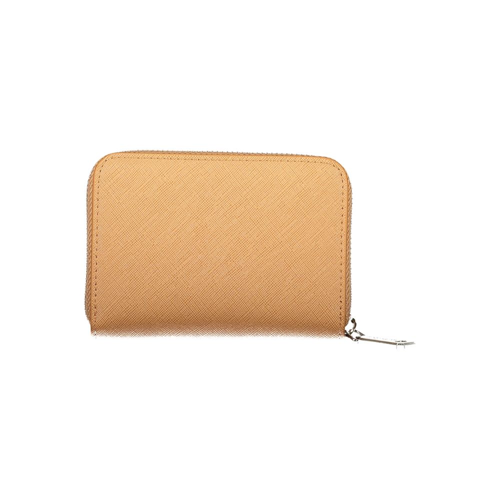 Cardholder Wallet by Mario Valentino for women in polyurethane brown features a streamlined silhouette, showcasing the streamlined Polyurethane Cardholder Wallet design with sophisticated card-organization coin-purse for a premium look.
