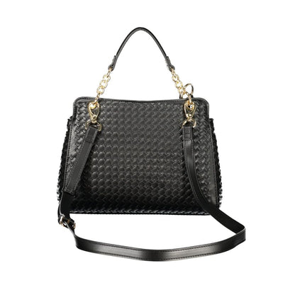 Crossbody Handbag by Mario Valentino for women in polyurethane cotton black & signature features an refined silhouette, showcasing a secure zipper, ample built-in-compartments & internal-pockets, and versatile crossbody-strap, shoulder-strap, adjustable-strap & handle for a sophisticated refined aesthetic.