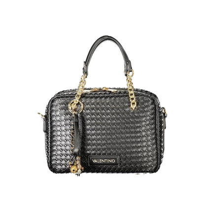 Handbag by Mario Valentino for women in polyurethane cotton black & signature features a refined silhouette, showcasing a secure zipper, organized internal-pockets, and versatile shoulder-strap, adjustable-strap & handle for a refined finish.