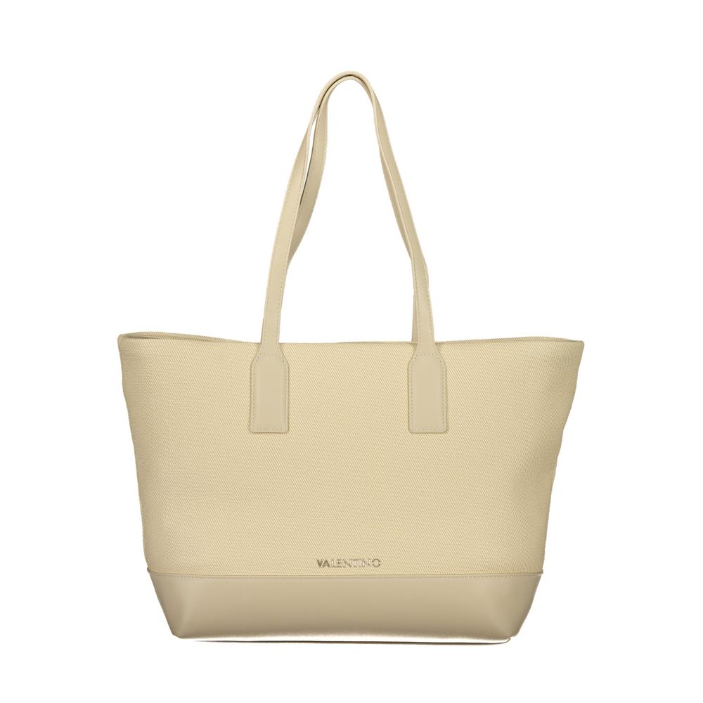 Shoulder Handbag by Mario Valentino for women in polyurethane beige & signature features a exquisite silhouette, showcasing a secure zipper and exquisite document-holder & internal-pockets with versatile shoulder-strap & handle for a exquisite finish.