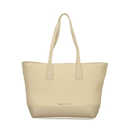 Shoulder Handbag by Mario Valentino for women in polyurethane beige & signature features a exquisite silhouette, showcasing a secure zipper and exquisite document-holder & internal-pockets with versatile shoulder-strap & handle for a exquisite finish.