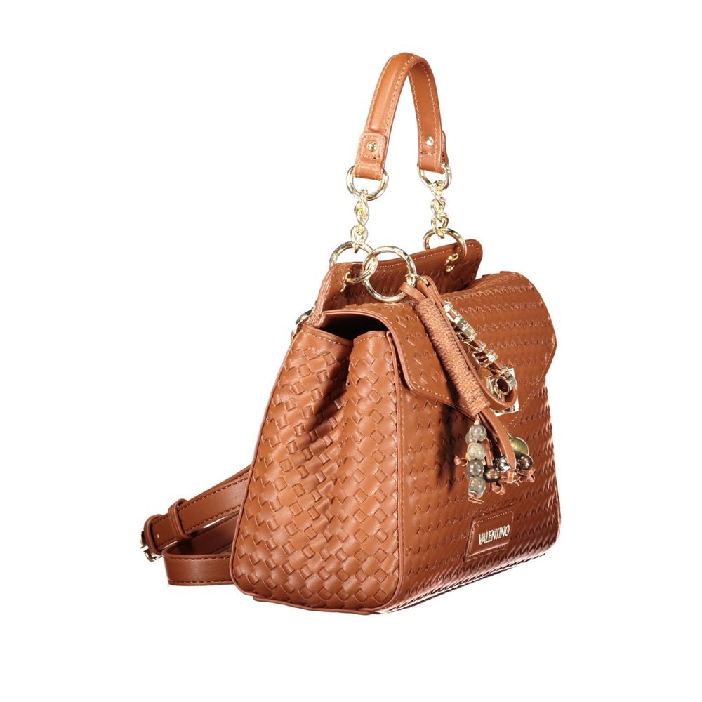 Crossbody Handbag by Mario Valentino for women in polyurethane cotton brown presents a ornamental silhouette, showcasing a secure zipper, ample built-in-compartments & internal-pockets, and versatile crossbody-strap, shoulder-strap, handle & adjustable-strap for a ornamental finish.