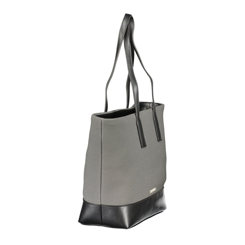 Shoulder Handbag by Mario Valentino for women in polyurethane black presents a ornamental silhouette, showcasing a secure zipper, ample document-holder & internal-pockets, and versatile shoulder-strap & handle for a ornamental finish.