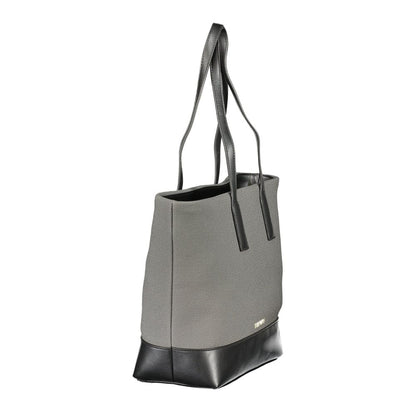 Shoulder Handbag by Mario Valentino for women in polyurethane black presents a ornamental silhouette, showcasing a secure zipper, ample document-holder & internal-pockets, and versatile shoulder-strap & handle for a ornamental finish.