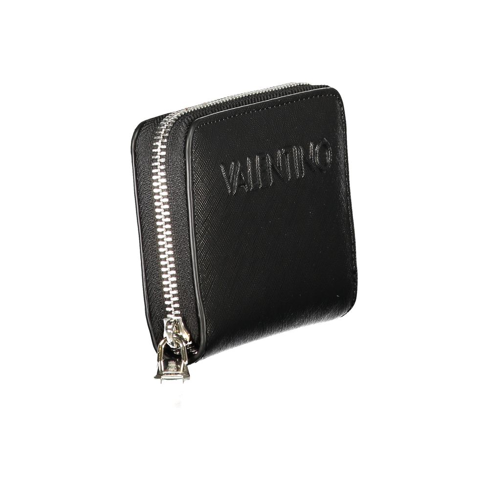 Cardholder Wallet by Mario Valentino for women in polyurethane black presents a refined silhouette, artfully capturing the essence of the Polyurethane Cardholder Wallet design with sophisticated card-organization eco-friendly coin-purse for a refined look.
