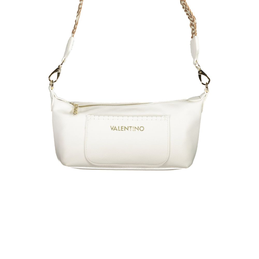 Handbag by Mario Valentino for women in polyurethane white & signature features a refined silhouette, showcasing a secure zipper, organized external-pockets & internal-pockets, and versatile shoulder-strap, adjustable-strap, detachable-strap & handle for a refined finish.