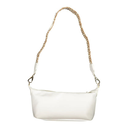 Handbag by Mario Valentino for women in polyurethane white & signature features a exquisite silhouette, showcasing a secure zipper and exquisite external-pockets & internal-pockets with versatile shoulder-strap, adjustable-strap, detachable-strap & handle for a exquisite finish.