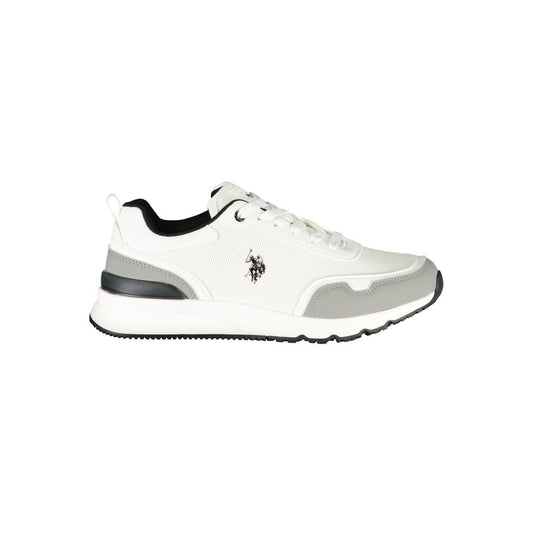 Athletic Sneakers by U.S. POLO ASSN. for men in polyester black, gray, white & print features an architectural silhouette from the Men's Athletic Polyester Sneakers collection, showcasing a architectural athletic style for a architectural look.