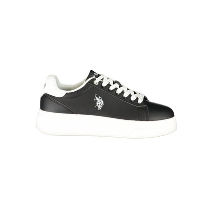 Athletic Sneakers U.S. POLO ASSN. men polyester black, white & print featuring a avant-garde Men's Athletic Polyester Sneakers design with a avant-garde athletic style for a refined finish.