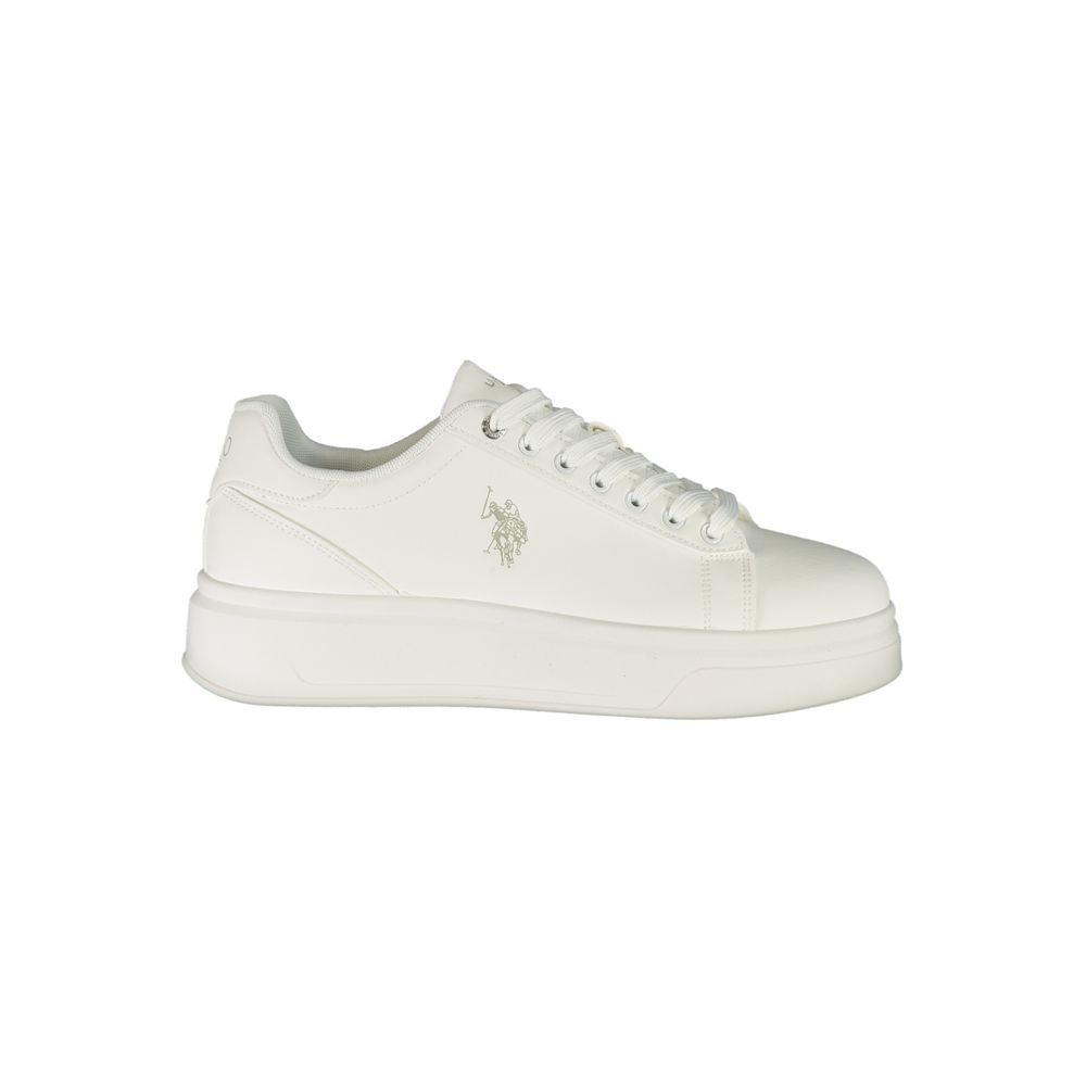 Athletic Sneakers by U.S. POLO ASSN. for men in polyester white & print showcases an impeccable silhouette, defined by an impeccable athletic style design that perfectly captures the essence of the Men's Athletic Polyester Sneakers.
