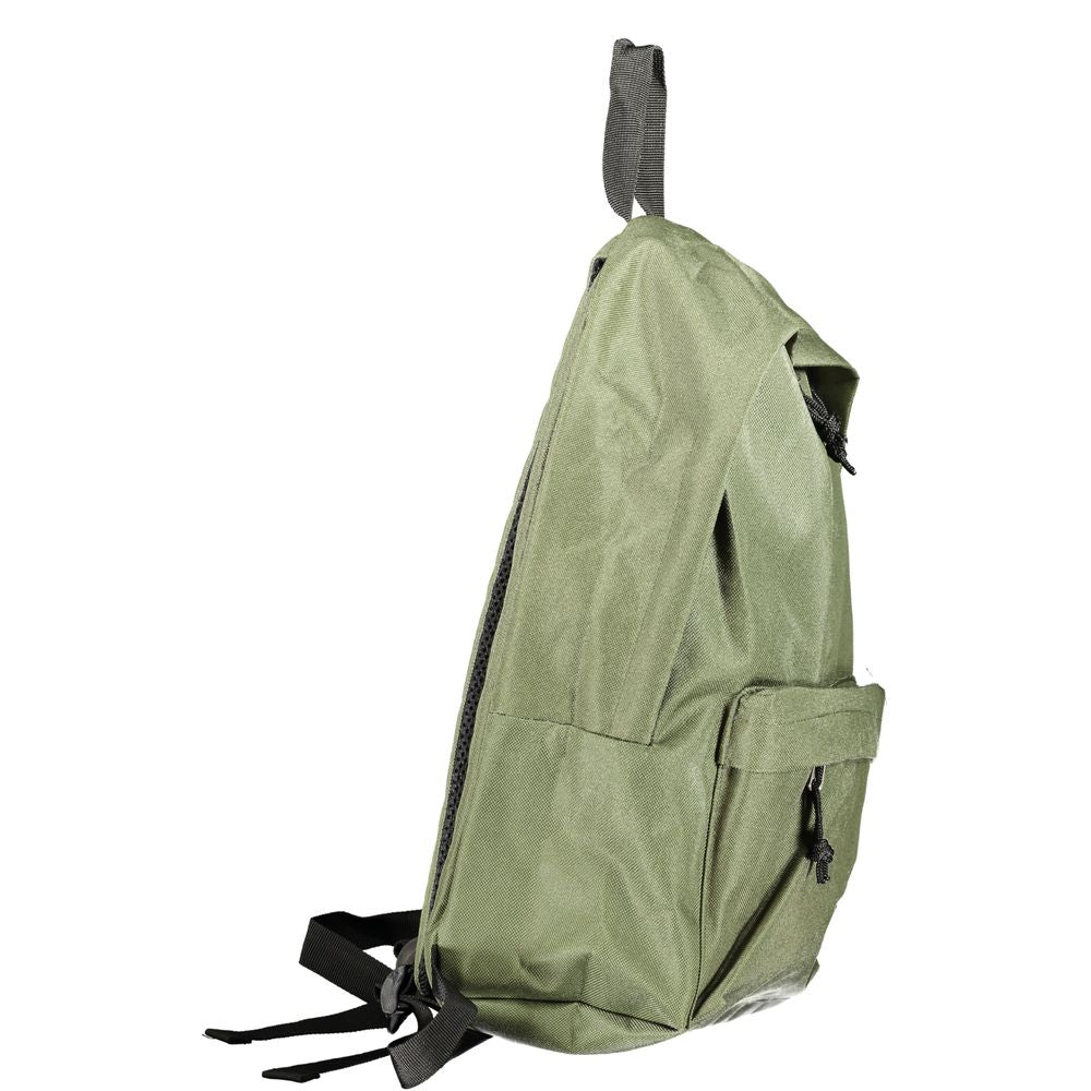 Backpack by Norway 1963 for men in polyester green & signature features a refined silhouette, showcasing the Polyester Backpack design with a secure zipper, ample external-pockets, and versatile handle, backpack-strap & adjustable-strap.