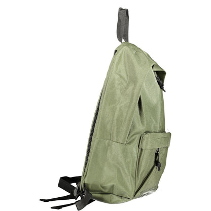 Backpack by Norway 1963 for men in polyester green & signature features a refined silhouette, showcasing the Polyester Backpack design with a secure zipper, ample external-pockets, and versatile handle, backpack-strap & adjustable-strap.
