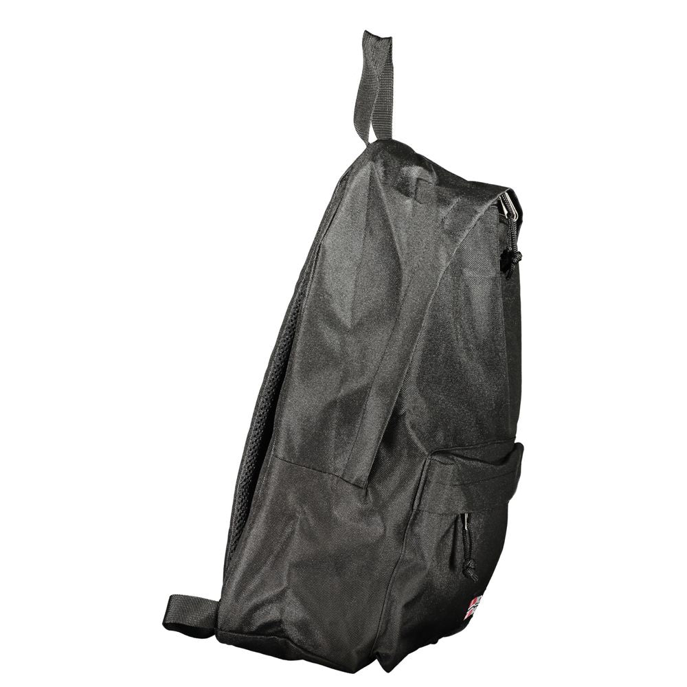 Backpack by Norway 1963 for men in polyester black & signature showcases a stately Polyester Backpack design, featuring a secure zipper with stately external-pockets and versatile handle, backpack-strap & adjustable-strap.