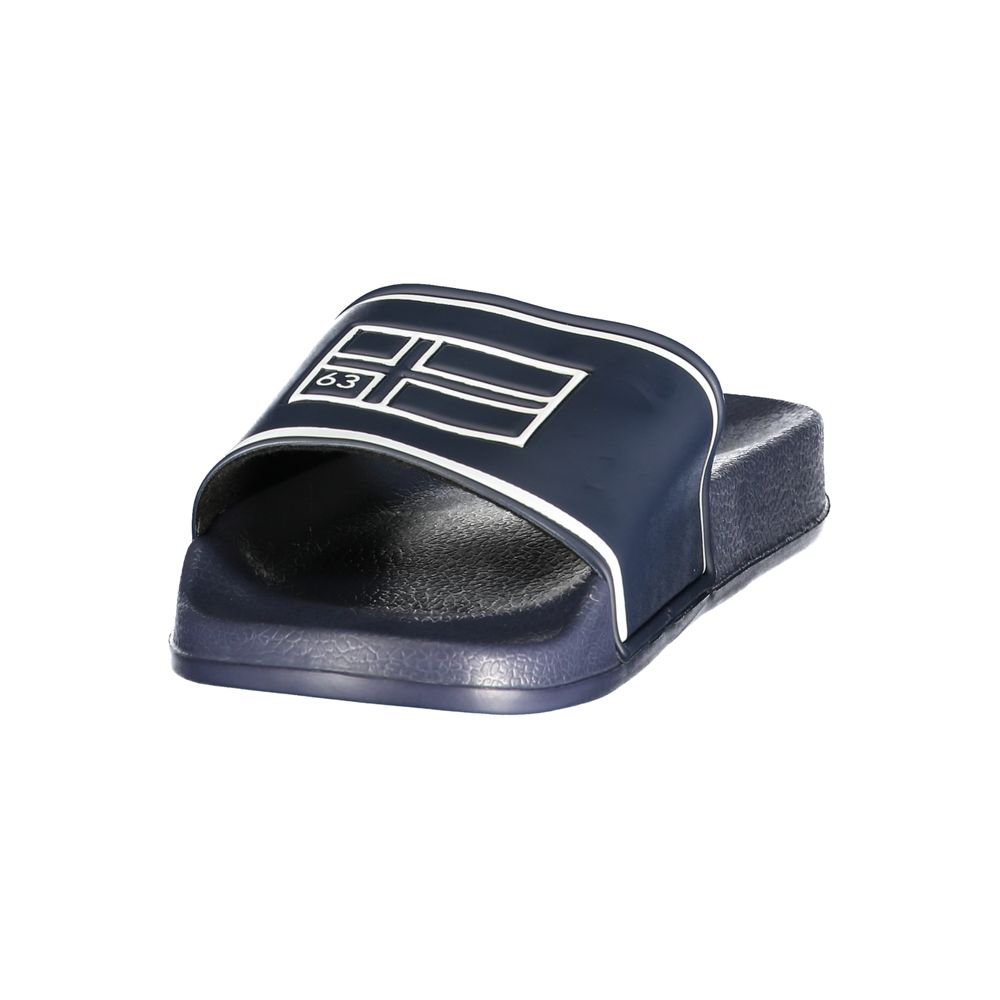 Sandals by Norway 1963 for men in polyethylene blue, white & print features an architectural silhouette, showcasing the architectural Men's Polyethylene Sandals with a and .