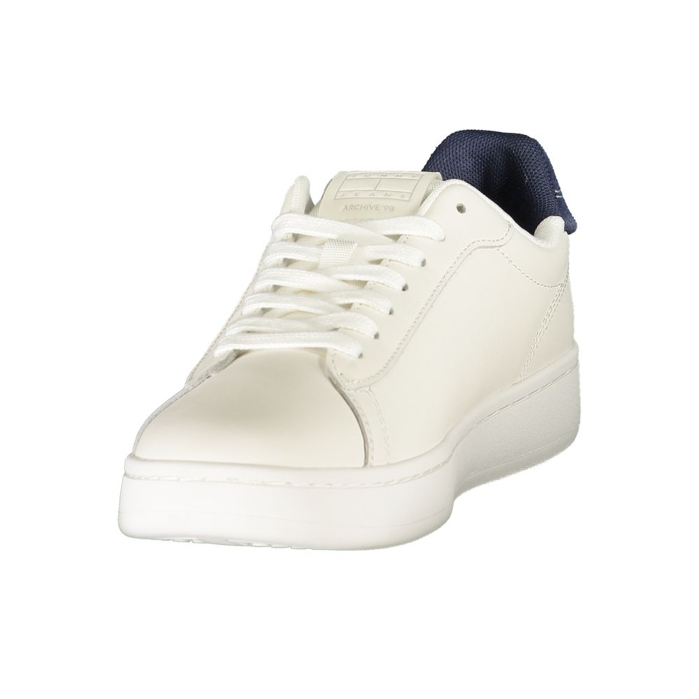 Athletic Sneakers by Tommy Hilfiger for women in polyester polyurethane leather blue, white & print showcases an impeccable silhouette, defined by an impeccable athletic style design that perfectly captures the essence of the Women's Athletic Polyester Polyurethane Leather Sneakers.